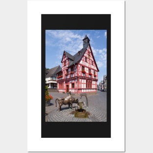 Town hall, old town, Rhens, Middle Rhine, Rhine, Rhineland-Palatinate, Germany Posters and Art